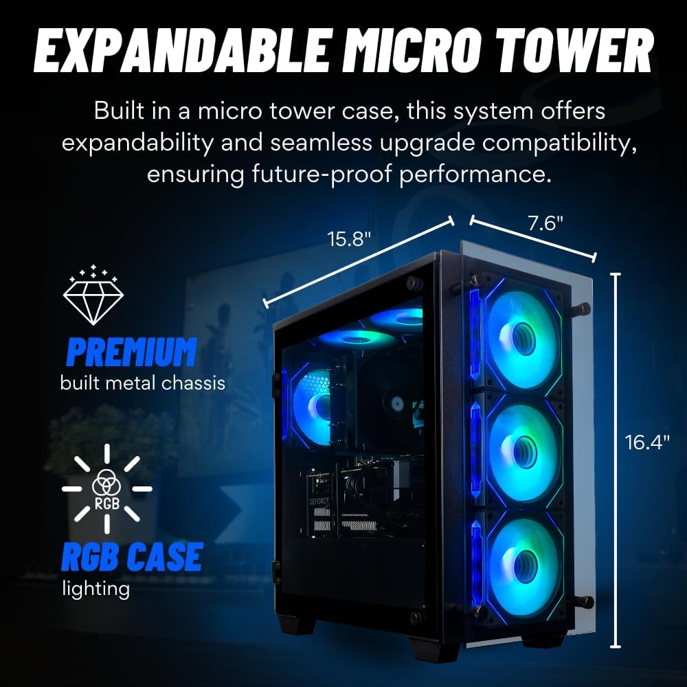 Stratos Micro Desktop PC - AMD Ryzen 7 5700G, 16GB RAM, 256GB NVME SSD, WiFi, Windows 11 Pro - Home, Office, Student and Business Workstation - Assembled in the USA - 3yr Warranty