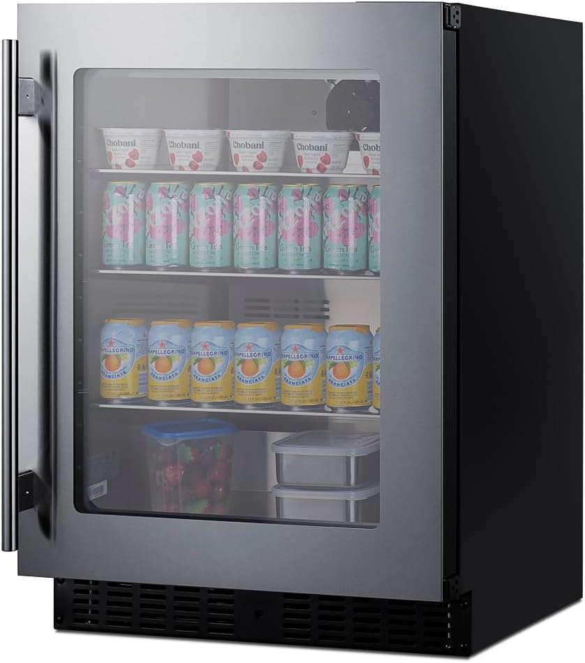 Summit 24' Beverage Center, Shallow Depth, Built-In Beverage Center, ADA Compliant, 3.25 cu.ft. Capacity, Stainless Steel - ASDG2411