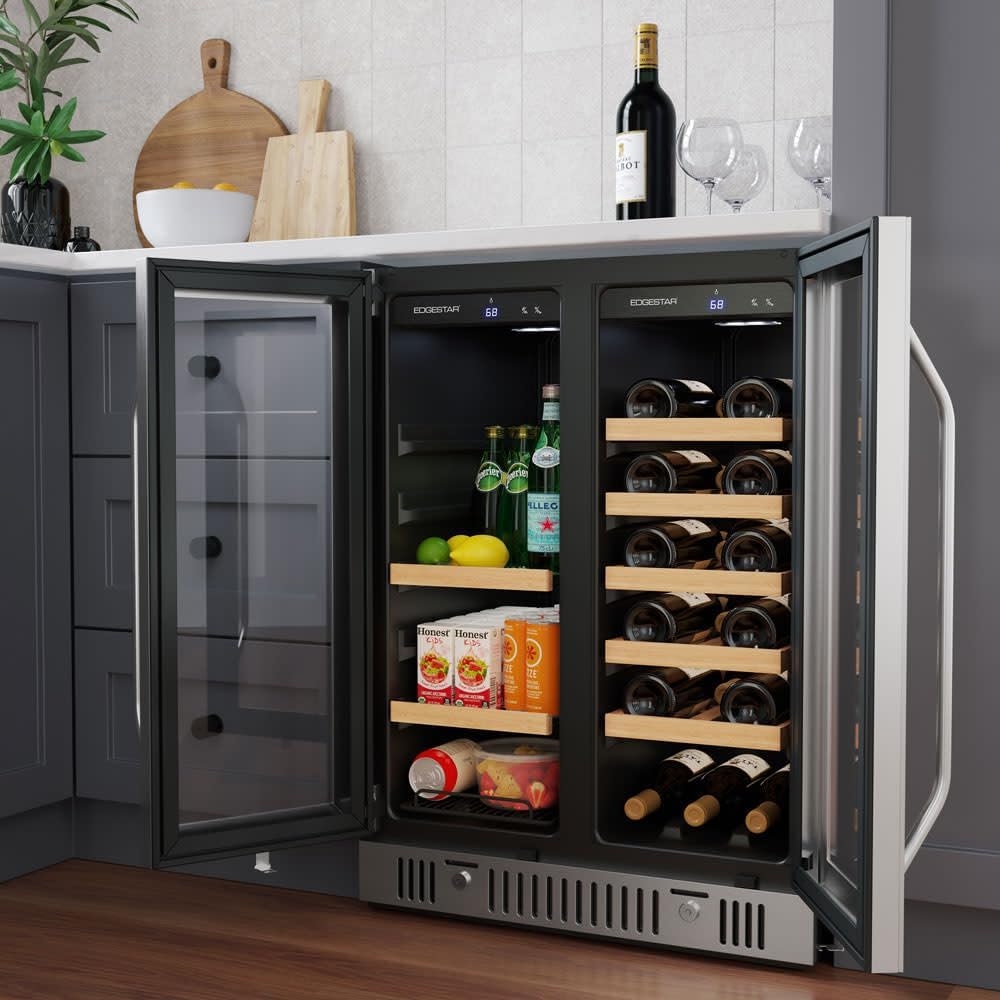 EdgeStar CWB1761FD 24 Inch Wide 18 Bottle Capacity and 47 Can Capacity Wine and Beverage Cooler - Stainless Steel