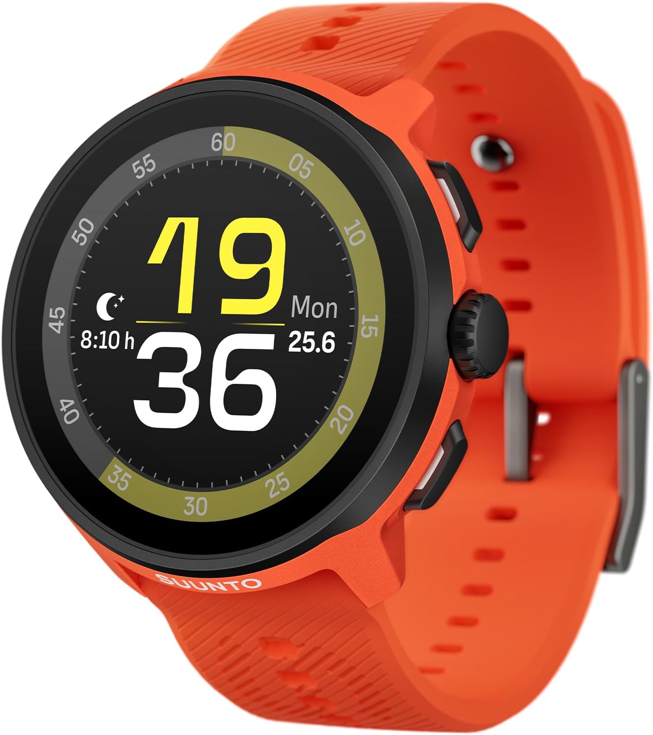 SUUNTO Run Running GPS Sports Watch with Silicone Strap, 1.32' AMOLED Touchscreen w/Crown Button, Wrist Heart-Rate & Sleep Health Tracking, Coral Orange