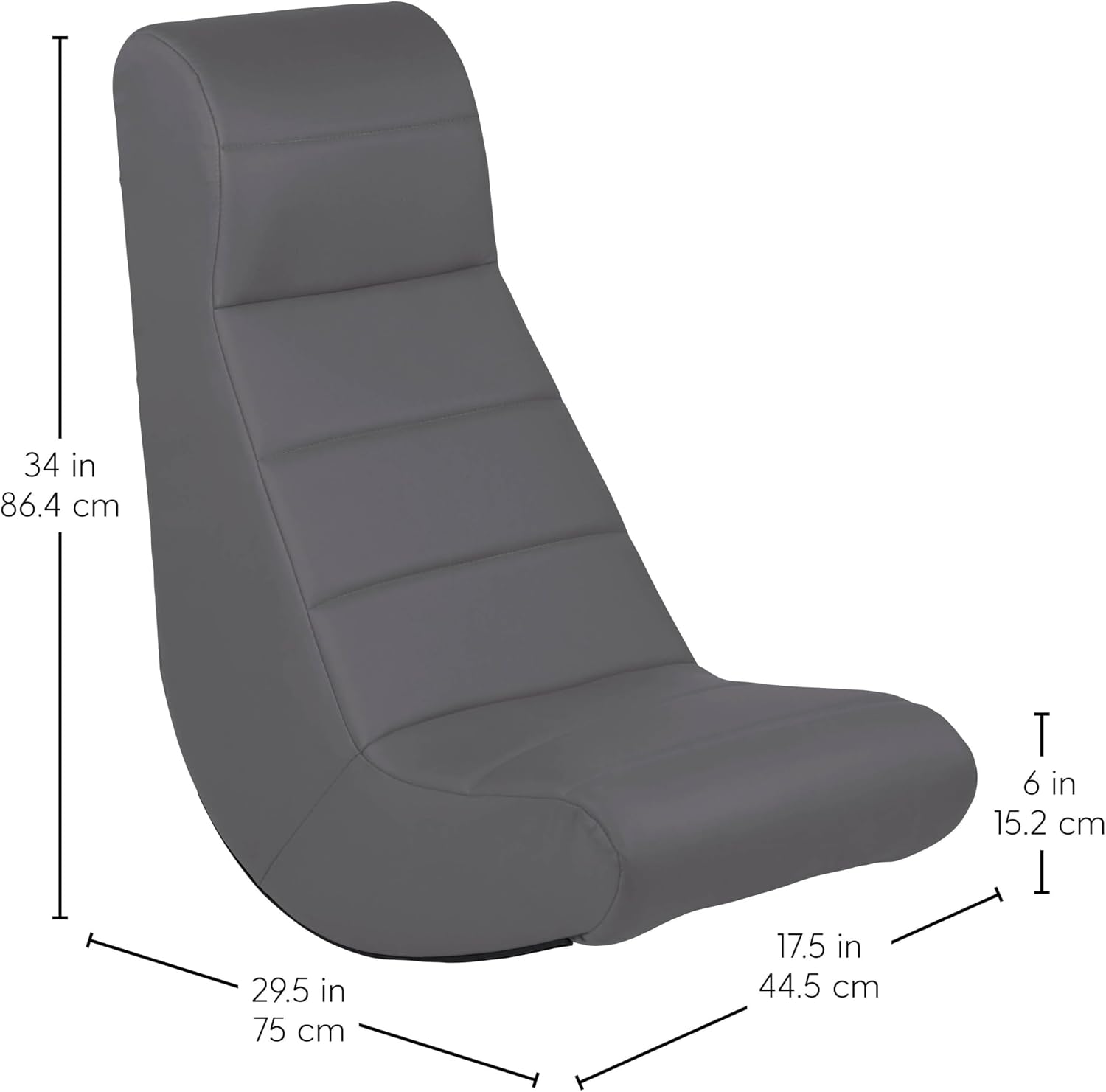 FDP Horizontal Floor Rocker, Lightweight Video Rocker for Kids and Teens, Ergonomic Chair for Reading, Gaming, Watching TV - Dark Gray, 10489-DG