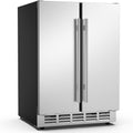 Mojgar 24 Inch Outdoor Wine and Beverage Refrigerator, Weather Proof Dual Zone Wine Fridge, Under Counter Wine Cooler Fridge Built-In or Freestanding, Holds 20 Bottles and 57 Cans (Double Foam Door)