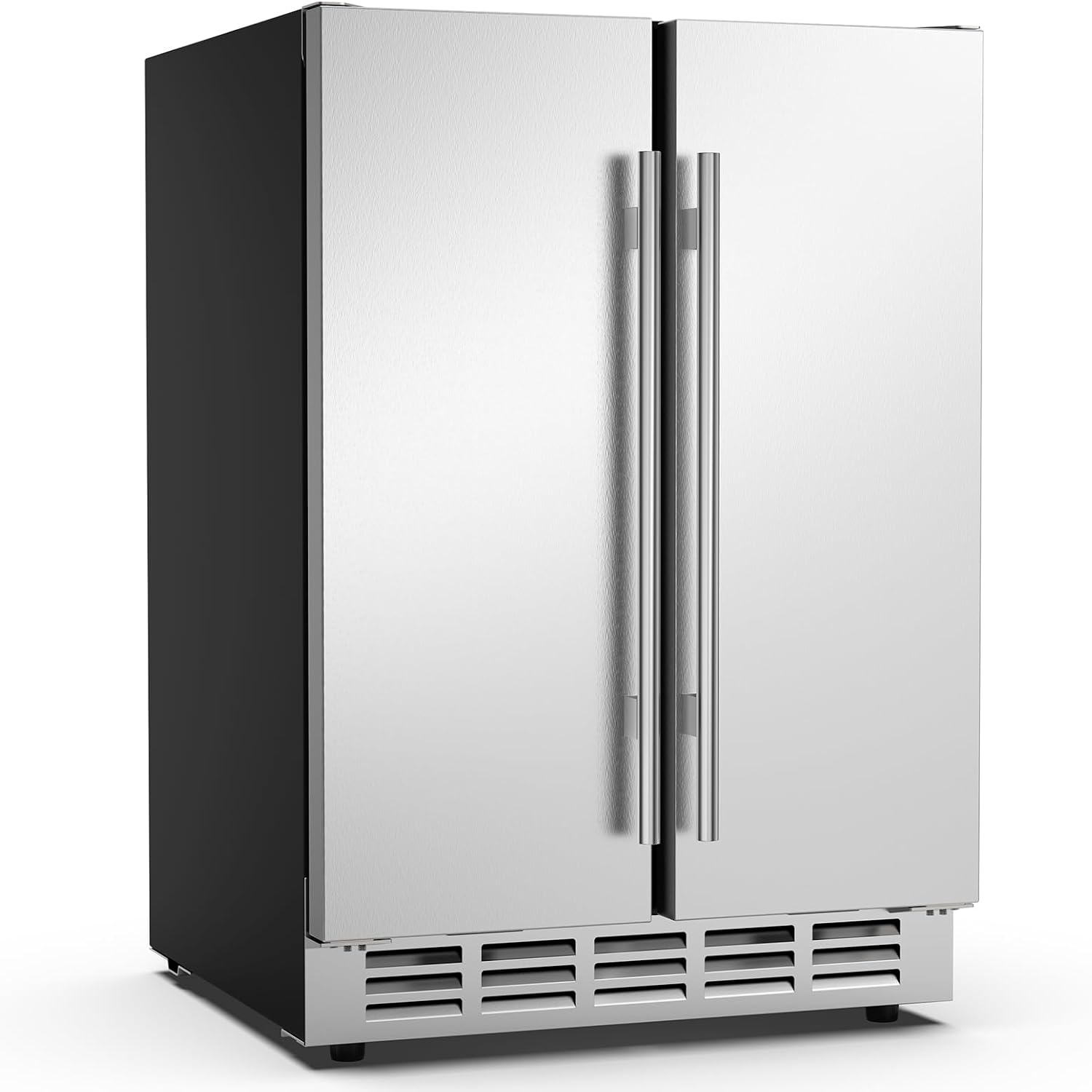 Mojgar 24 Inch Outdoor Wine and Beverage Refrigerator, Weather Proof Dual Zone Wine Fridge, Under Counter Wine Cooler Fridge Built-In or Freestanding, Holds 20 Bottles and 57 Cans (Double Foam Door)