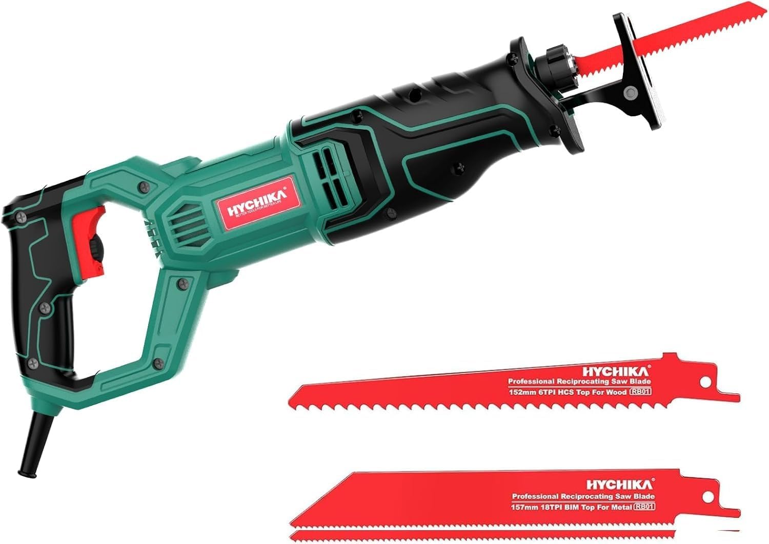 HYCHIKA Power Tool Combo Kit,Heat Gun,Impact Wrench,Drill Driver,Screwdriver, Rotary Tool,Mini Circular Saw，Reciprocating Saw,Jig Saw,Laser Tool with Laser class: II,50W LED Work Light,10-Tool Set