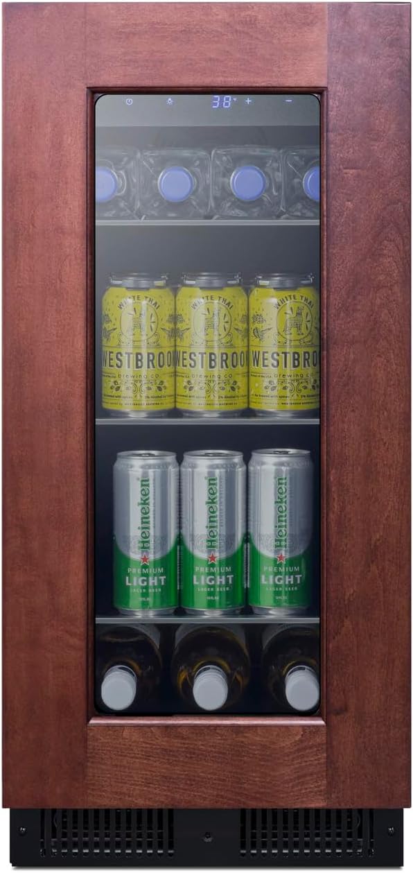 Summit ALBV15PNR 15 Inch Wide Commercial Beverage Refrigerator Panel Ready, Built-in or Freestanding Use, ADA Compliant (RHD, Beverage)