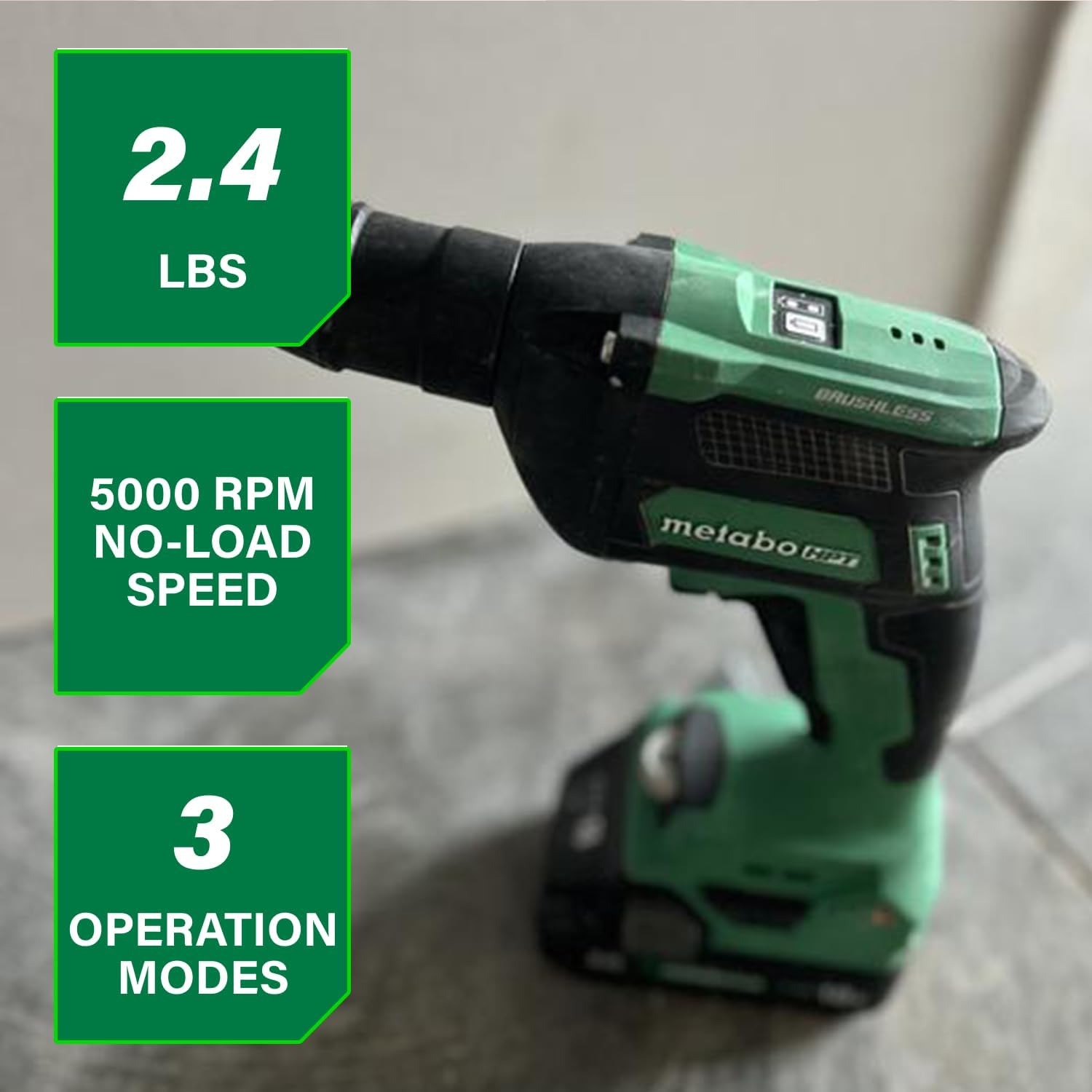 Metabo HPT 18V MultiVolt Cordless Drywall Screw Gun Kit, High-Speed Power Screwdriver with Collated Screw Magazine, 2.0Ah Lithium-Ion Battery and Charger, Lightweight Ergonomic Design, W18DAQB