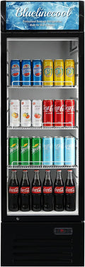 Commercial Refrigerators 9 Cu.Ft Upright Merchandiser Drink Cooler – Glass Door Beverage Fridge with LED Light, Adjustable Shelves, Lock Wheels – Display Refrigerator for Beer, Bar, Shop