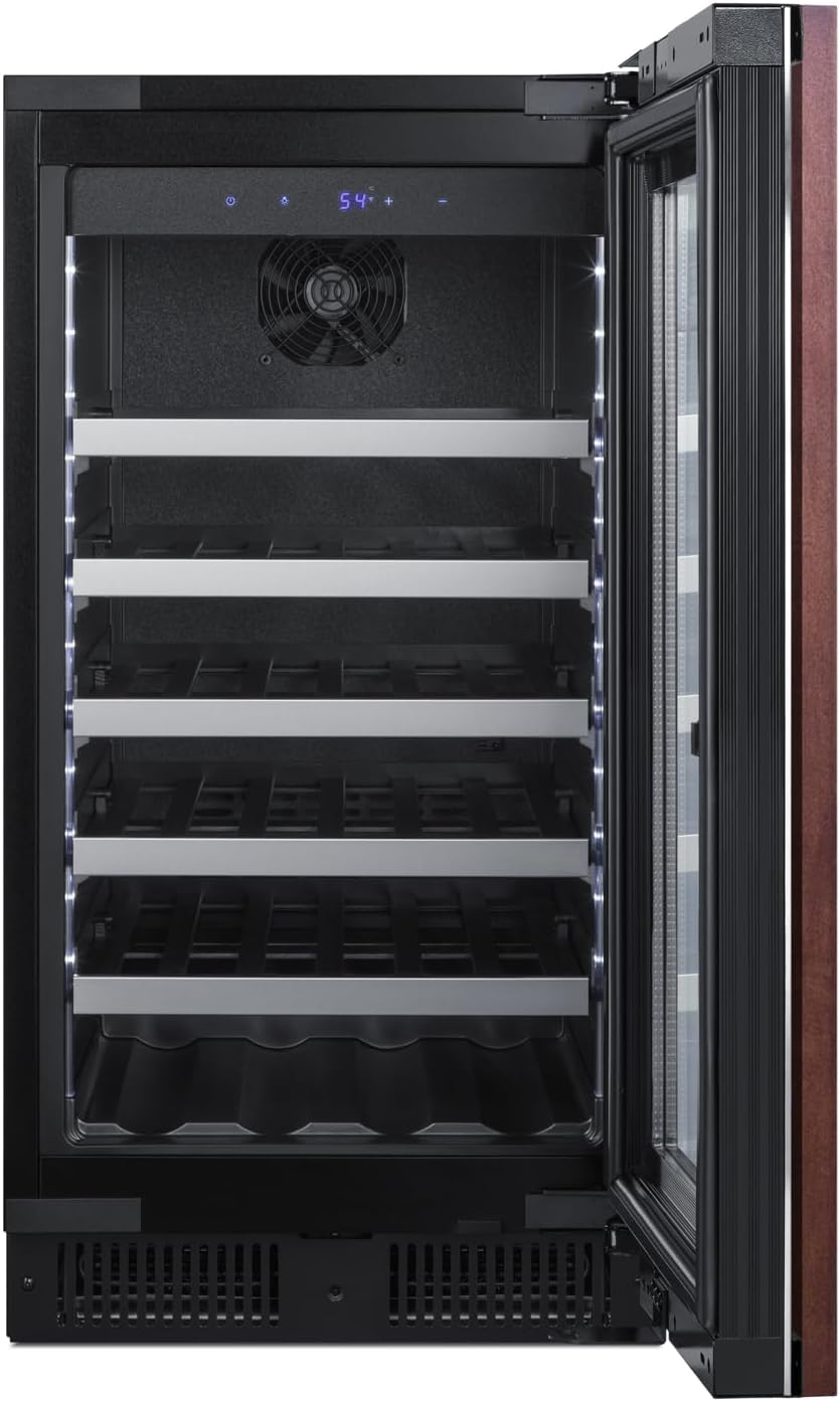 Summit CL18WCPNR 18-inch wide 29 Bottle Capacity Wine Cellar Built-In or Freestanding Use, Panel Ready (RHD, Panel Not Included)
