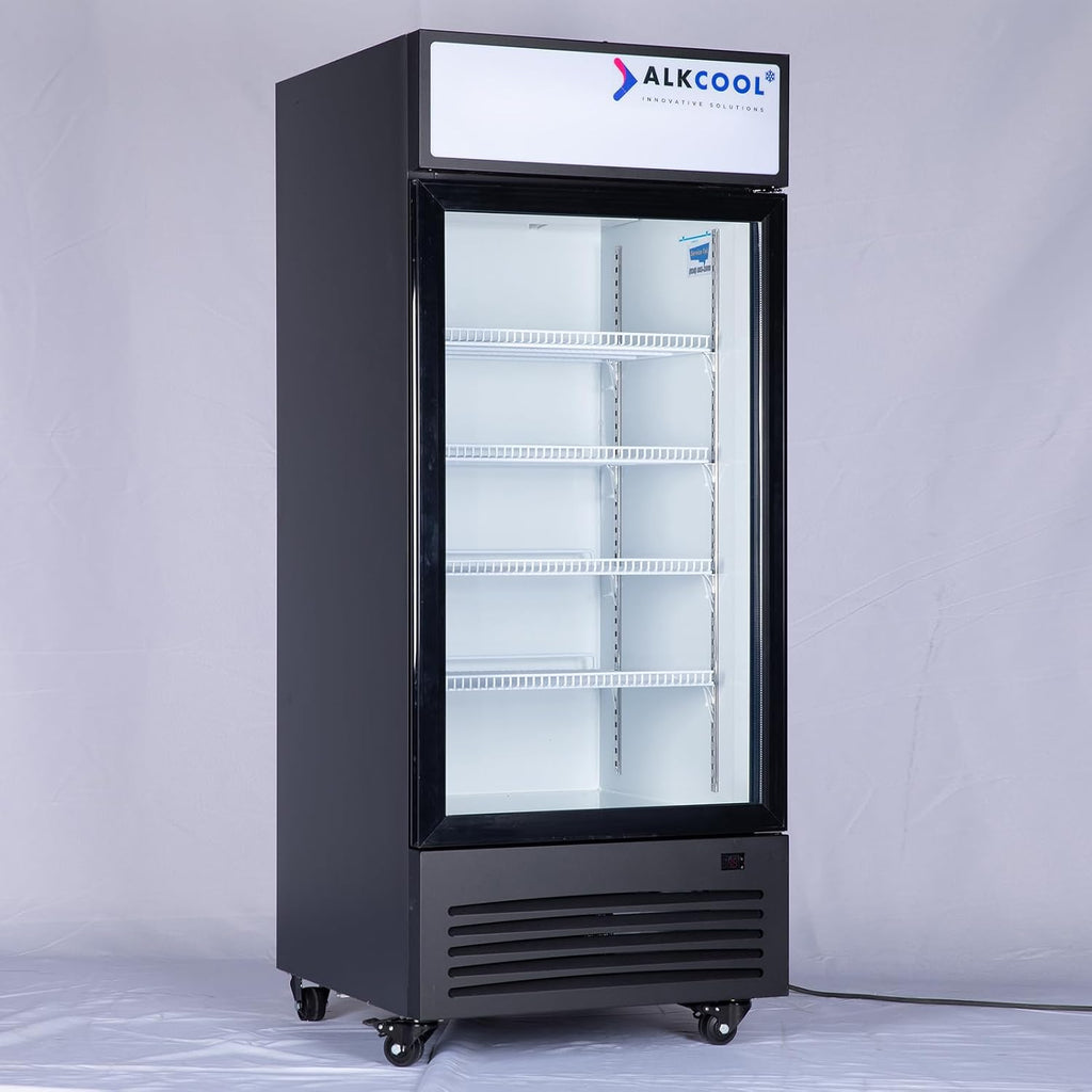 Commercial Flower Beverage Refrigerator Floral Display Fridge,Glass Door Drink Cooler with LED Light Adjustable Shelves,ETL Sanitation,Wheels Included,16.5Cu Ft,68.9''High