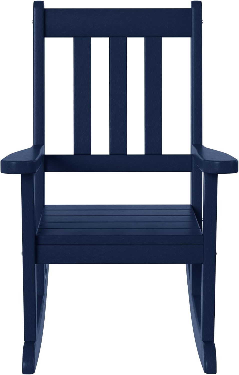 WestinTrends Malibu Outdoor HDPE Plastic Preschool Toddler Rocking Chairs (Set of 2), Navy Blue
