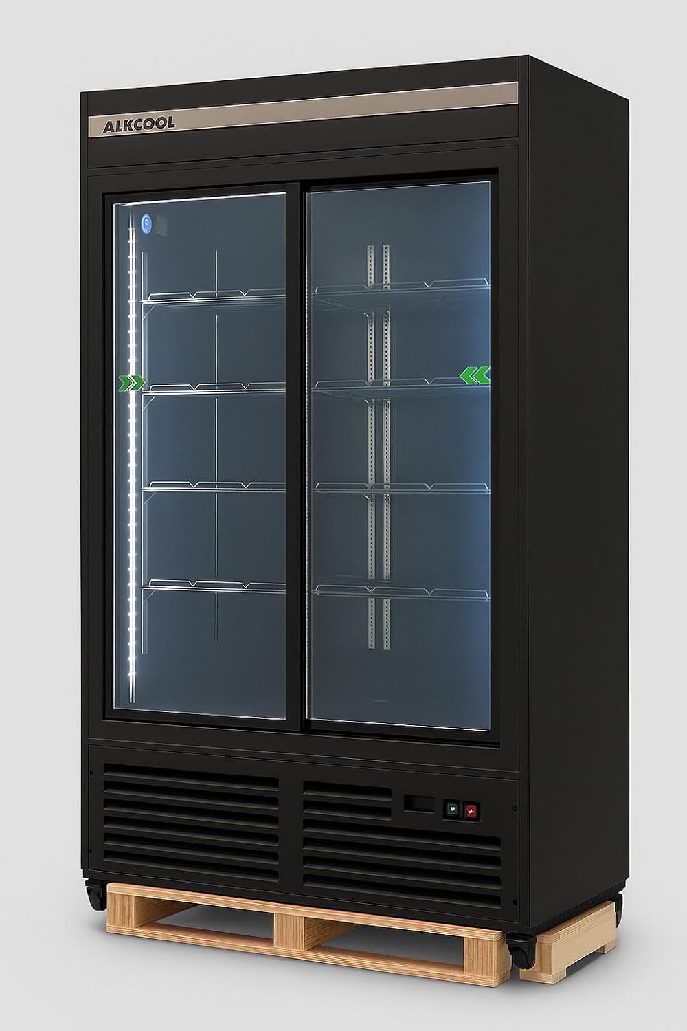 Commercial Flower Beverage Refrigerator Display Fridge,Two SLIDING Glass Door Drink Cooler Floral Display Fridge with LED Light Adjustable Shelves,ETL Sanitation,43 Cu Ft,47' Wide,Wheels Included