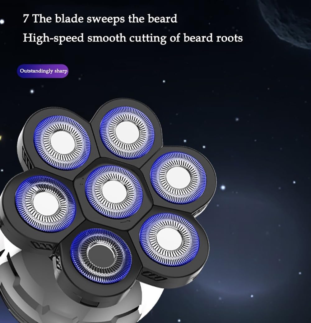 Head Shaver for Men, 6 in 1 Electric Shaver 6 Head Razor Electric Bald Machine Beard Razor Full Body Wash Wet & Dry