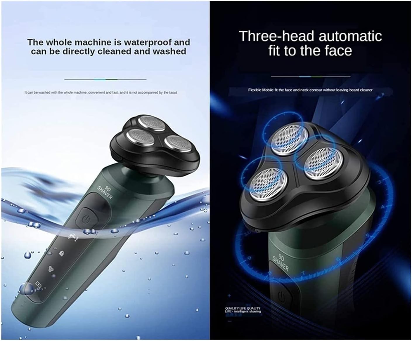 Electric Razor for Men,Electric Shavers for Men Wet Dry,USB Travel Face Shaver Rotary with Beard/Nose Trimm