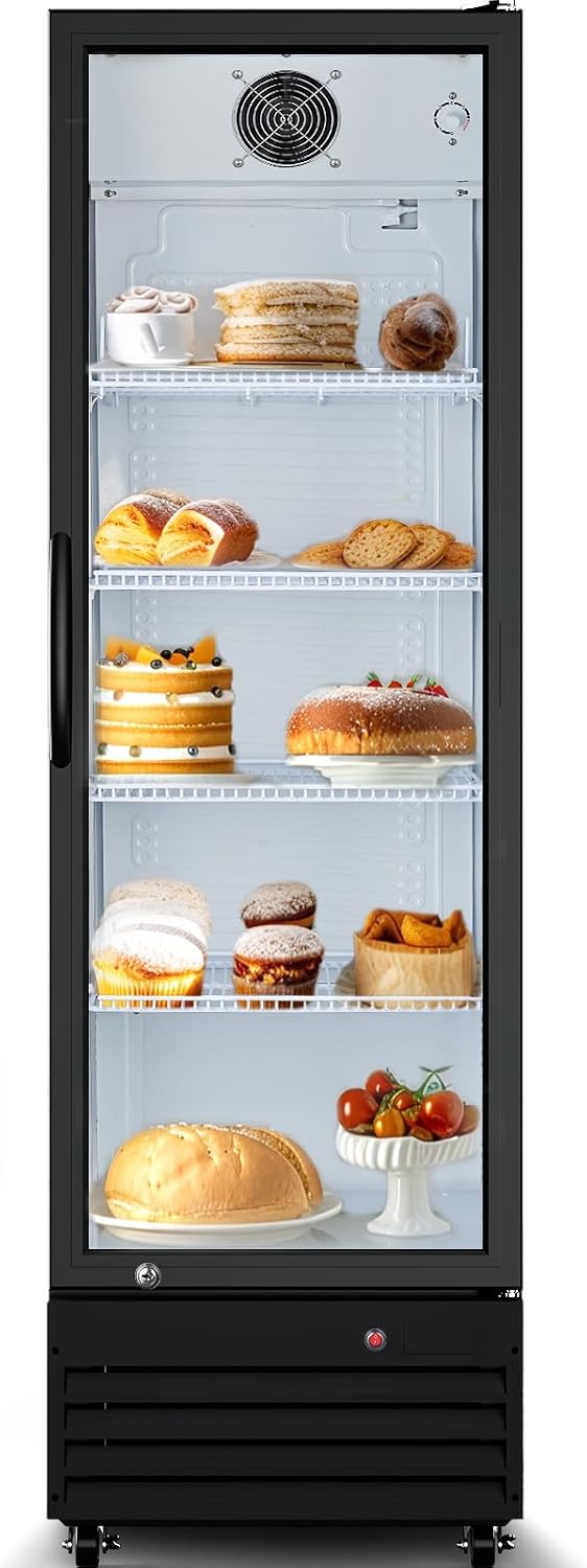 BODEGACOOLER 12.5 Cu.Ft Commercial Beverage Refrigerator with Glass Door,Commercial Drink Refrigerator,Upright Large Display Merchandiser Beverage Bar Cooler with Soft LED Light,Adjustable Shelves