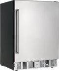 Albott 24 Inch Outdoor Beverage Fridge, 5.0 Cu.Ft Beverage Refrigerator Holds 166 Cans, 32-50°F Drink Cooler with IPX4 Waterproof Design, Auto-Defrost, Build-In or Freestanding for Patio & Backyard