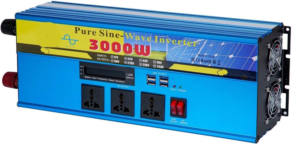 3000W Solar Pure sine Wave Inverter 12V to 220V Multifunctional Power Inverter(24V to 220V)