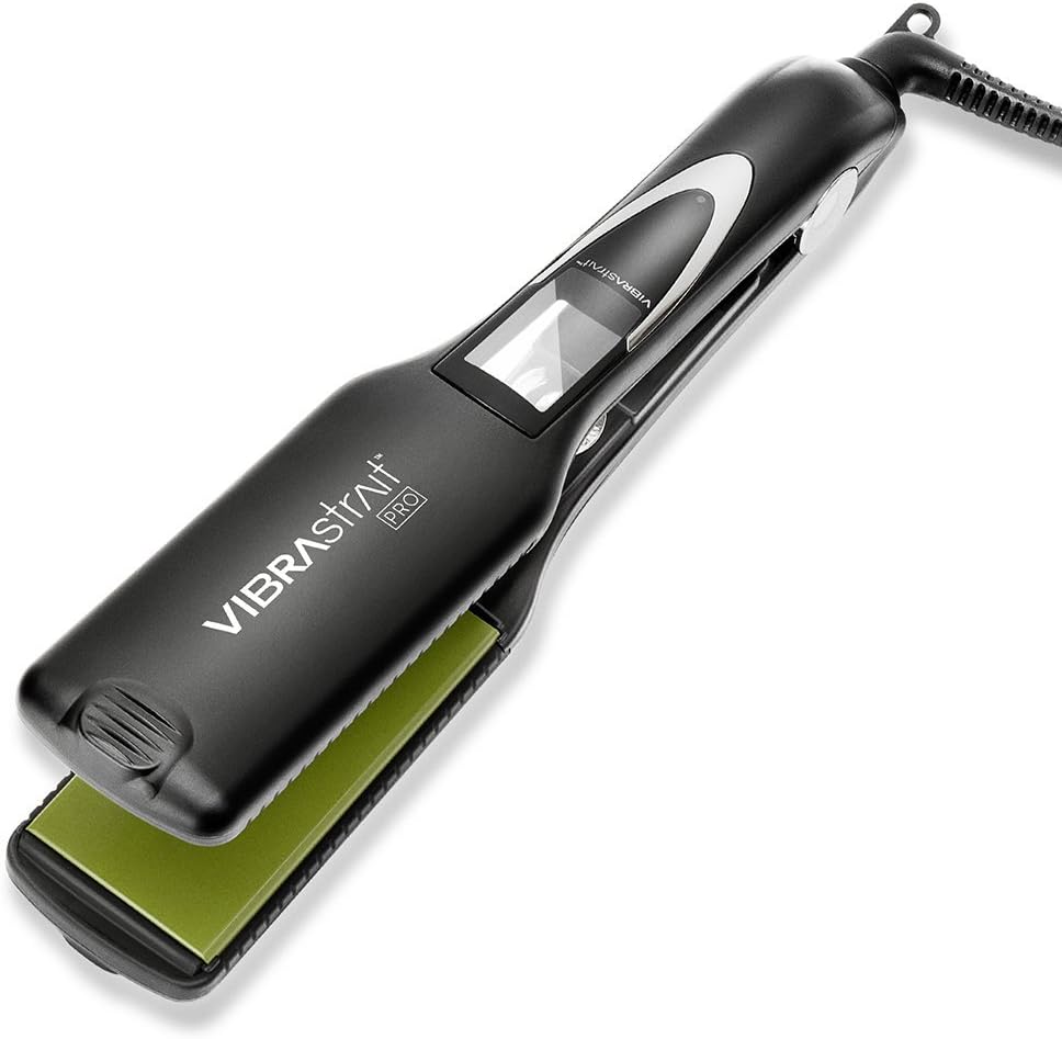 Vibrastrait Pro Vibrating Ceramic Tourmaline Ionic Flat Iron, 1.75-inch | Fast, Frizz-Free Ceramic Hair Straightener: Easy, Gentle Glide for Waves, Curls, Smooth Hair | Professional Hair Styling Tools