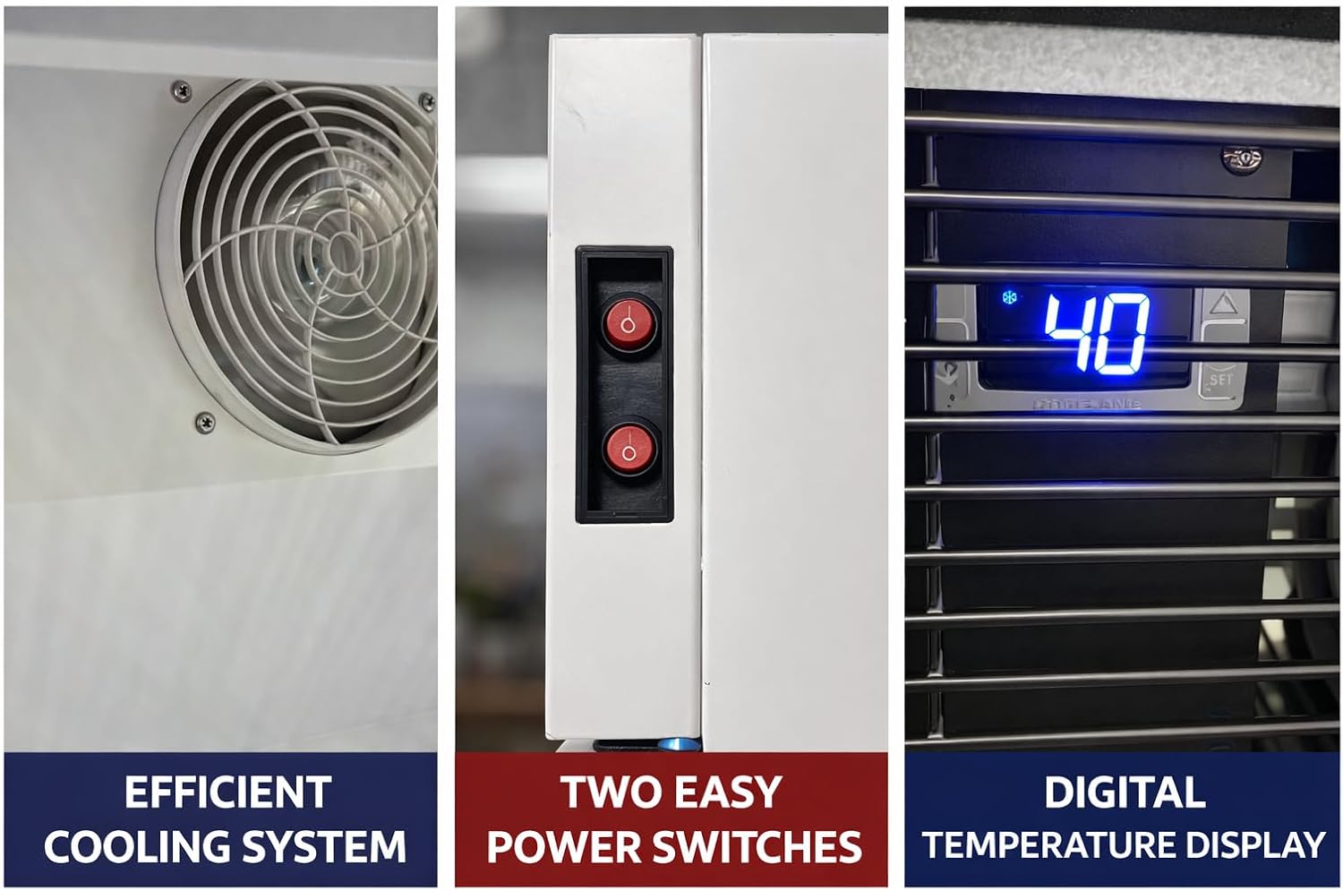 Commercial Refrigerator Display Cooler,White 2 Glass Doors Fridge With LED Light Adjustable Shelves,ETL Approval,40' Wide,Adjustable Shelves & Wheels Included