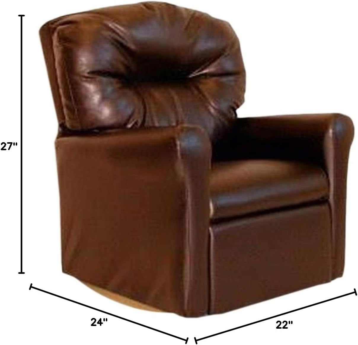 Contemporary Brown Leather Like Rocker Recliner