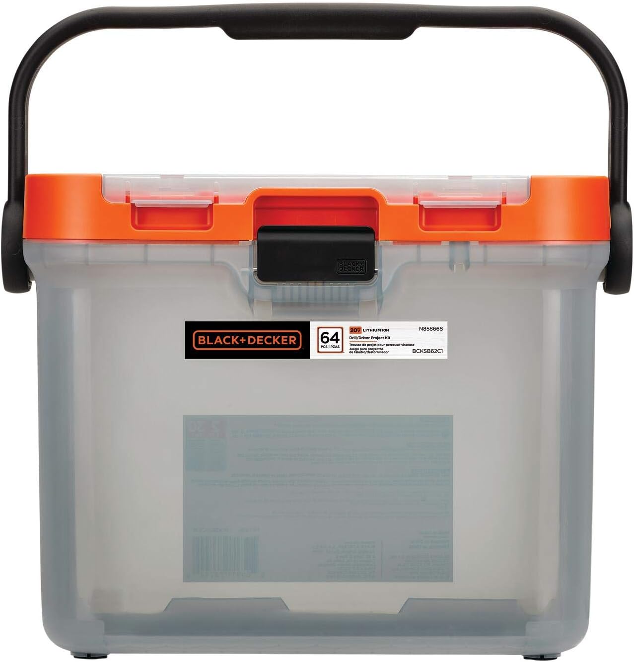 BLACK+DECKER 20V MAX Drill with Home Tool Kit, 64-Piece (BCKSB62C1)
