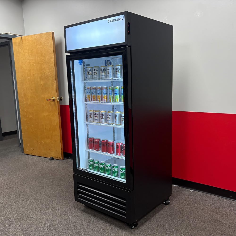 Commercial Flower Beverage Refrigerator Floral Display Fridge,Glass Door Drink Cooler with LED Light Adjustable Shelves,ETL Sanitation,Wheels Included,16.5Cu Ft,68.9''High