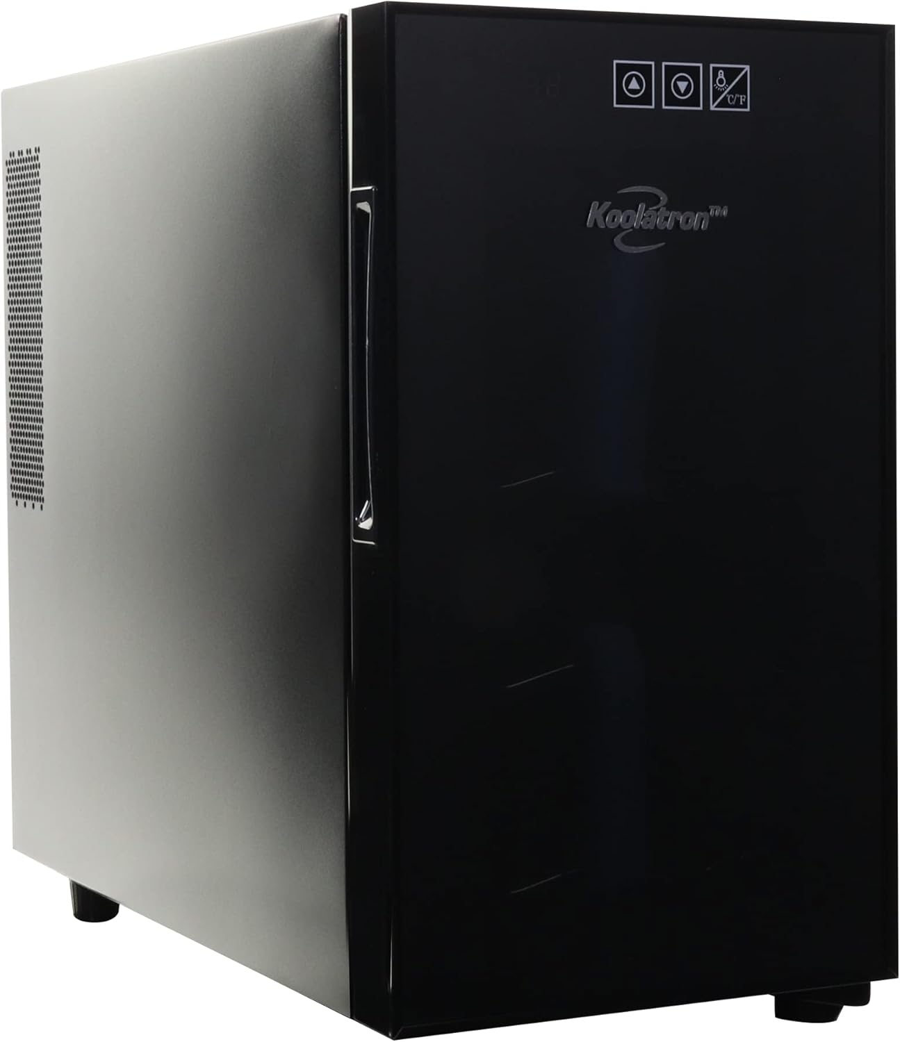 Koolatron 8 Bottle Wine Cooler, Black, Thermoelectric Wine Fridge, 0.8 cu. ft. (23L), Freestanding Urban Series Wine Refrigerator, Red, White and Sparkling Wine Storage for Kitchen and Apartment