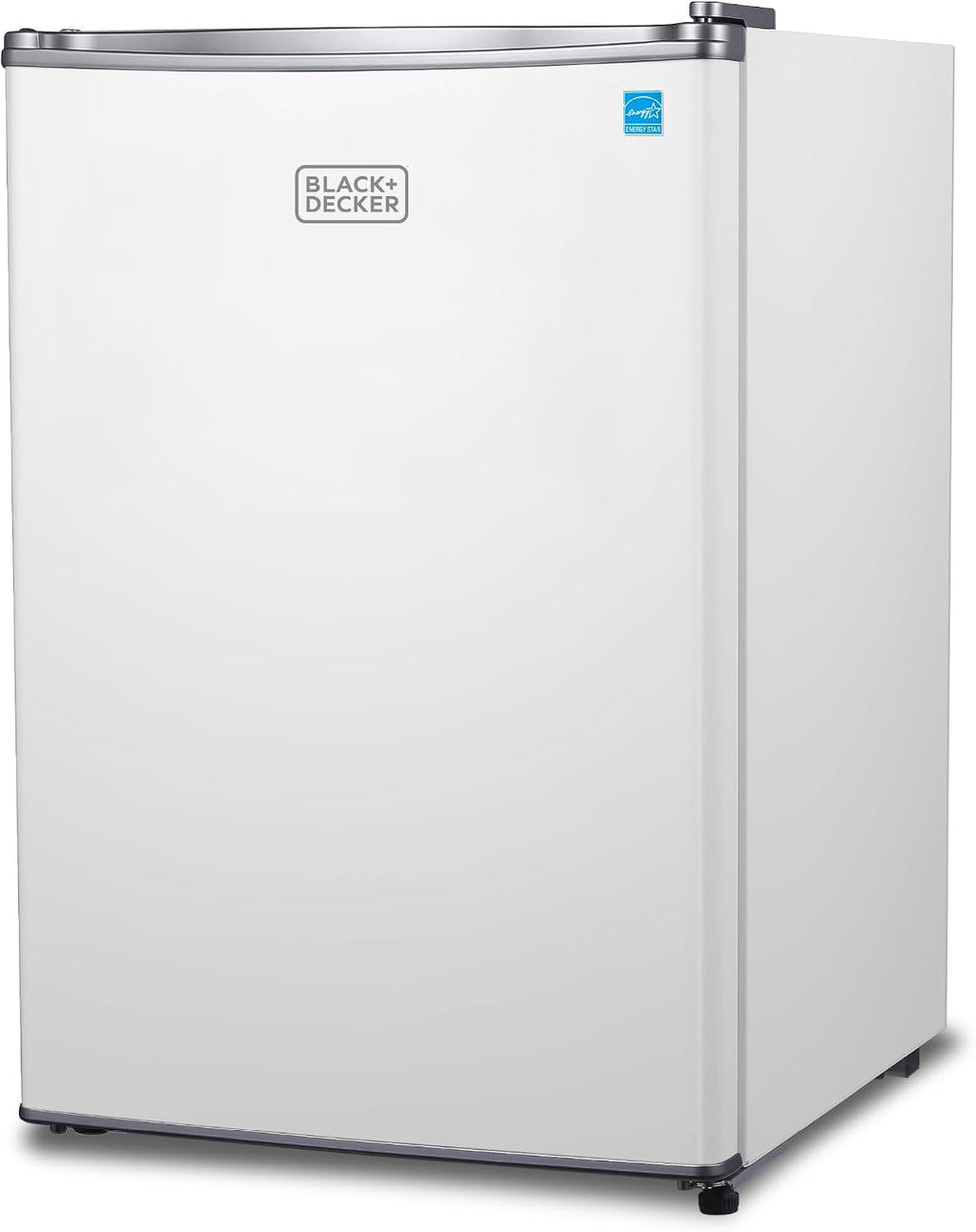 BLACK+DECKER 2.5 Cu. Ft. Compact Refrigerator, ENERGY STAR Certified, Single Door Mini Fridge with Chiller Compartment, Personal Fridge for Home or Dorm Room, R600a Refrigerant, BCRK25W, White
