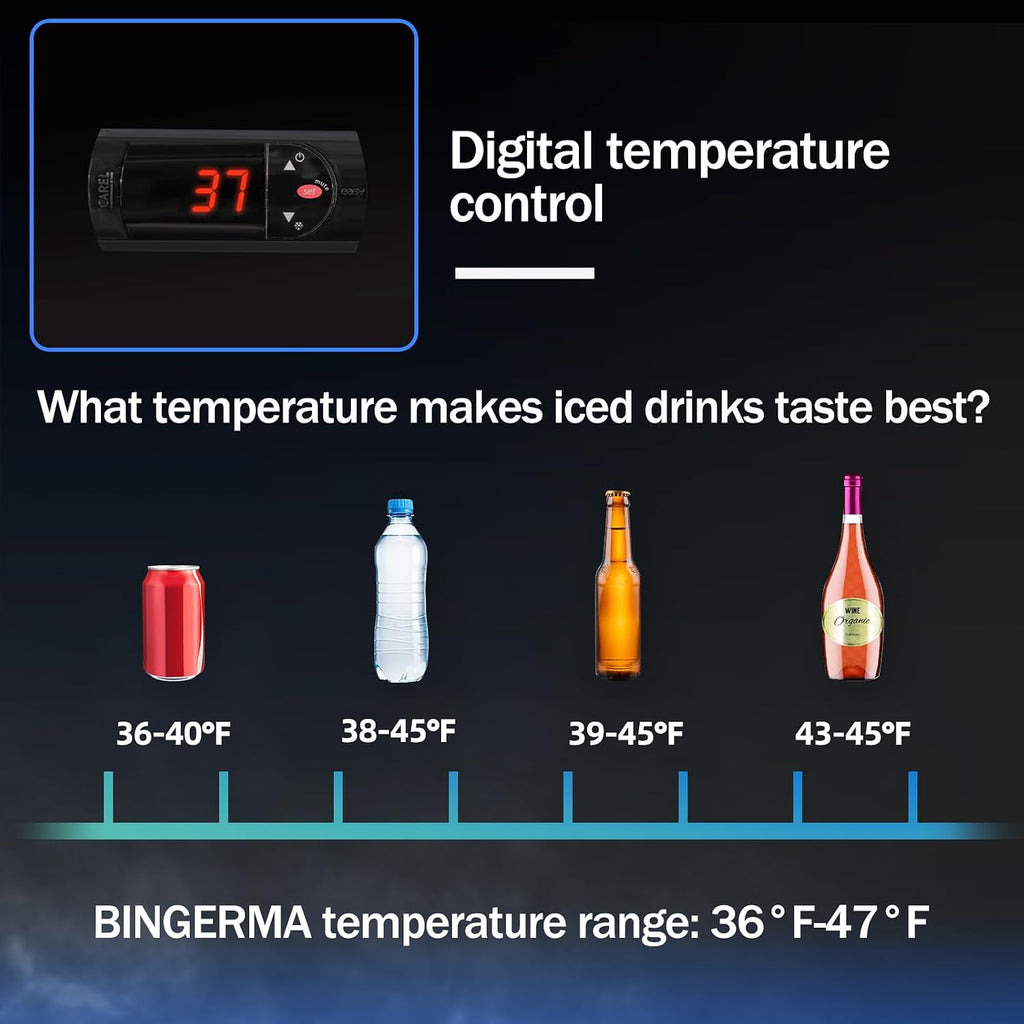 Back Bar Cooler with 2 Glass Doors Commercial Under Counter Beverage Refrigerator 7.4 Cu.ft. ETL Black Drink Fridges for Bar,Office,Convenience Stores