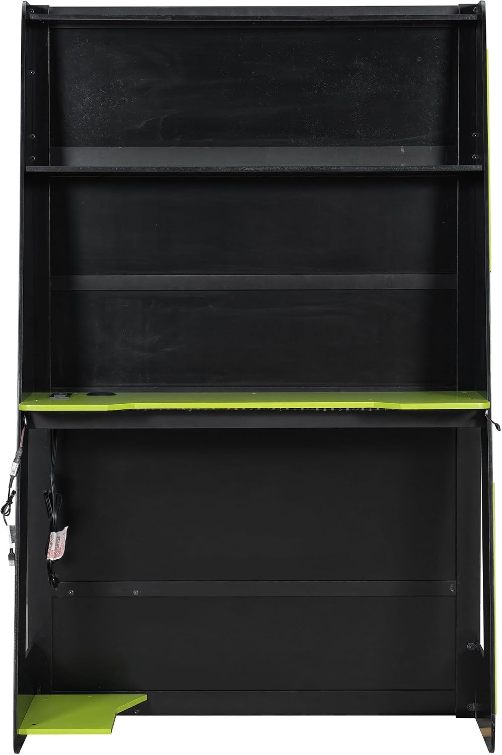 Virubi Twin Gaming Loft Bed with Desk and Storage Shelves & LED RGB Light, Gaming Bed Frame with Storage Shelves,Ladder and Guardrail for Teens Adults (Green,Twin)