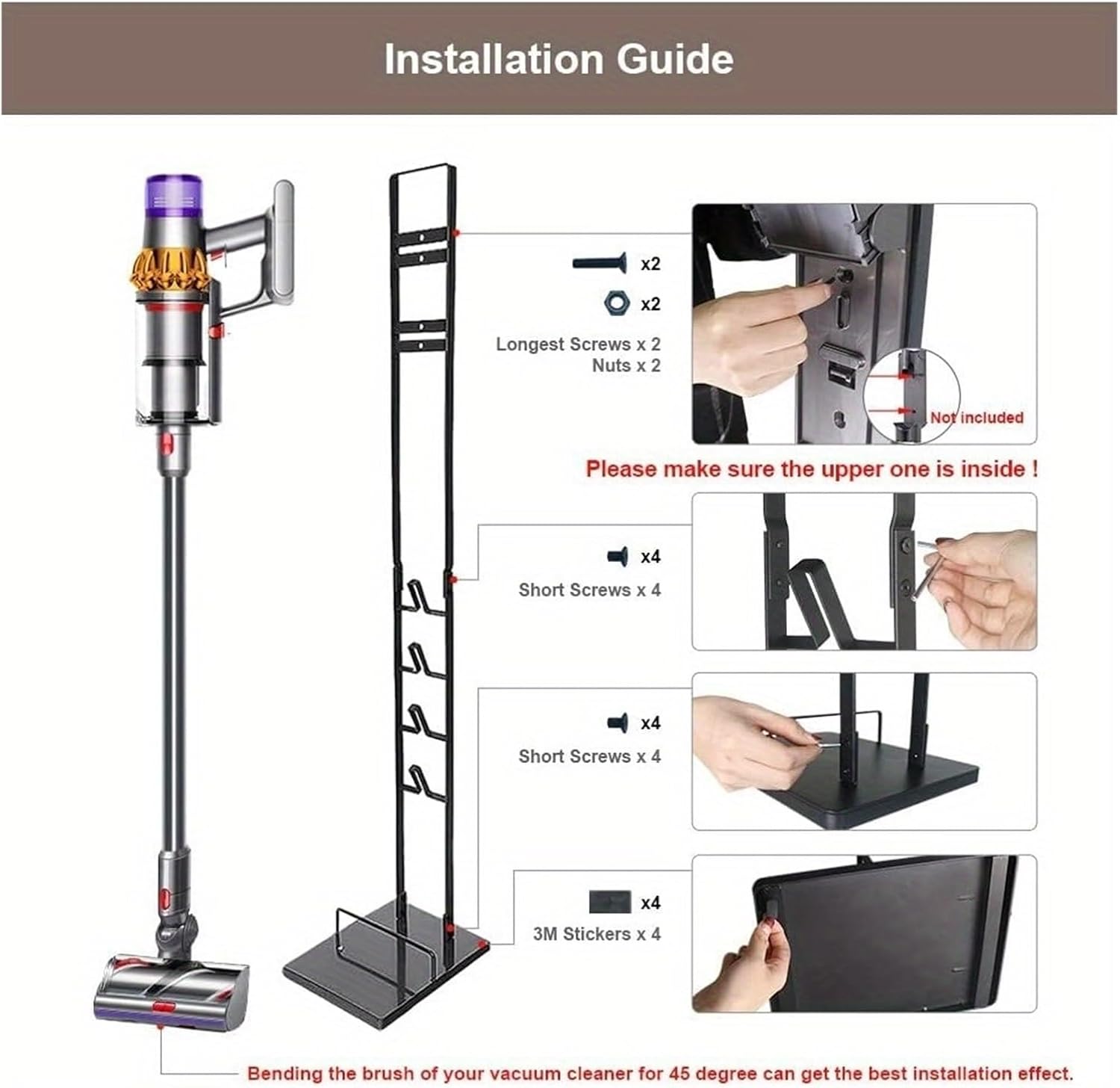Sturdy Metal Stand Vacuum Cleaner Stand Handheld Storage Rack .Compatible for Dyson V6-V11. Cordless Vacuums Accessories(for Dyson White)