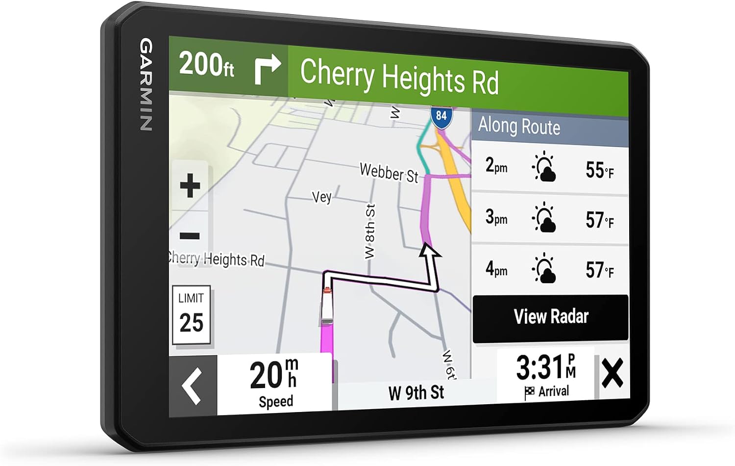 Garmin dezl OTR710, Large, Easy-to-Read 7 inch GPS Truck Navigator, Custom Routing, High-Resolution Birdseye Satellite Imagery, Directory of Trucking & Trailer Services (Renewed)
