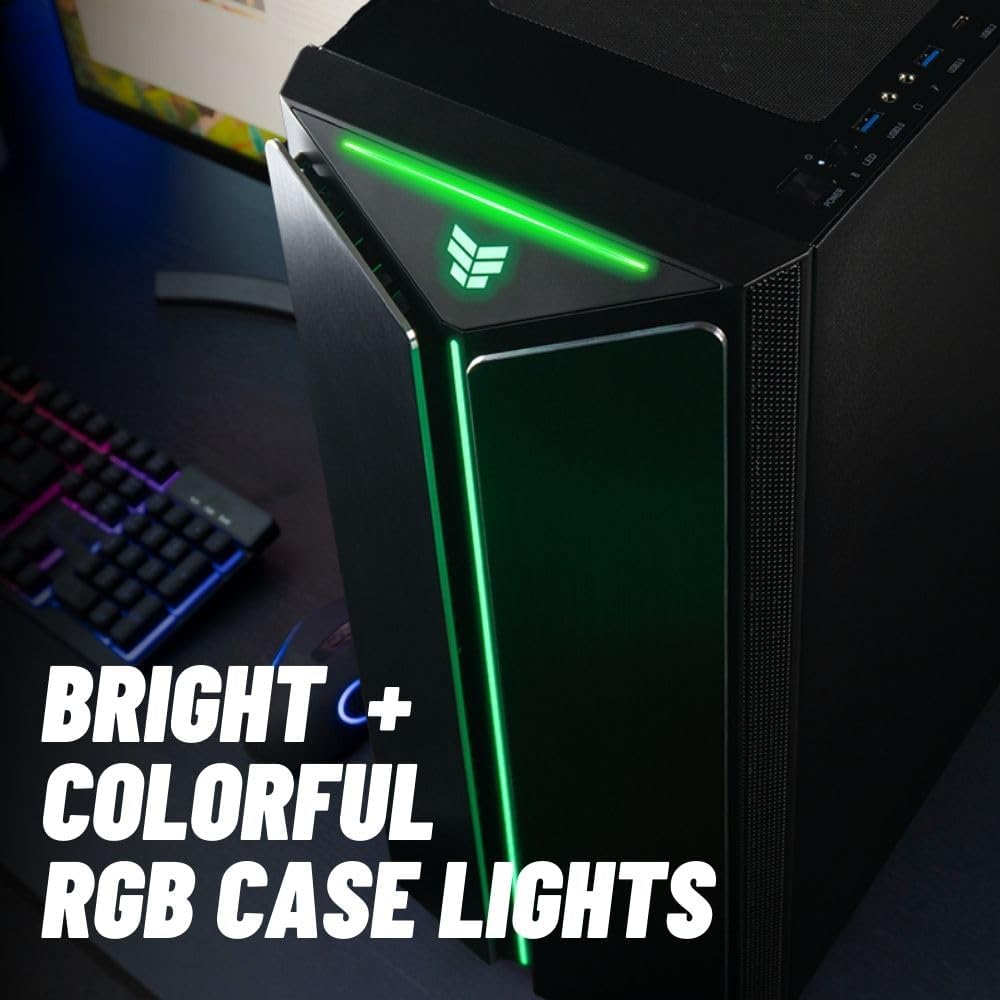 Mantis V2 - RTX 5070, Ryzen 7 8700F, 32GB DDR5 RAM, 1TB NVMe Gen4 SSD, Gaming Desktop PC w/Windows 11 Pro, 3-Year Warranty, RGB Gamer Keyboard+Mouse, Internal Wi-Fi 6E + BT, RJ45, 3X DP & HDMI