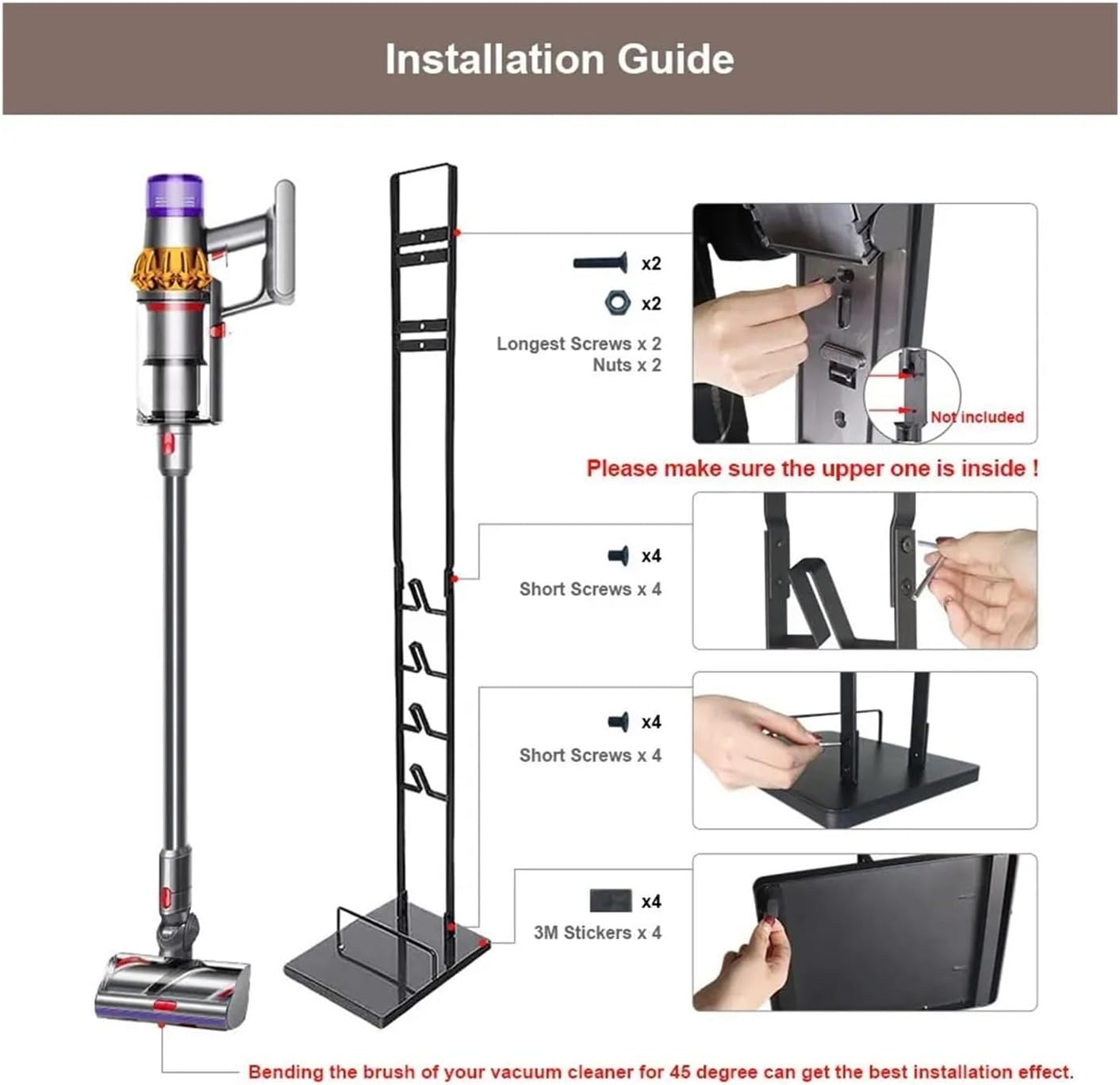 AgaShi Stable Metal Vacuum Stand, Storage Bracket, Stand Holder, Compatible for Dyson V6, V7, V8, V10, V11, V12, V15, DC30, DC31, DC34, DC35, DC58