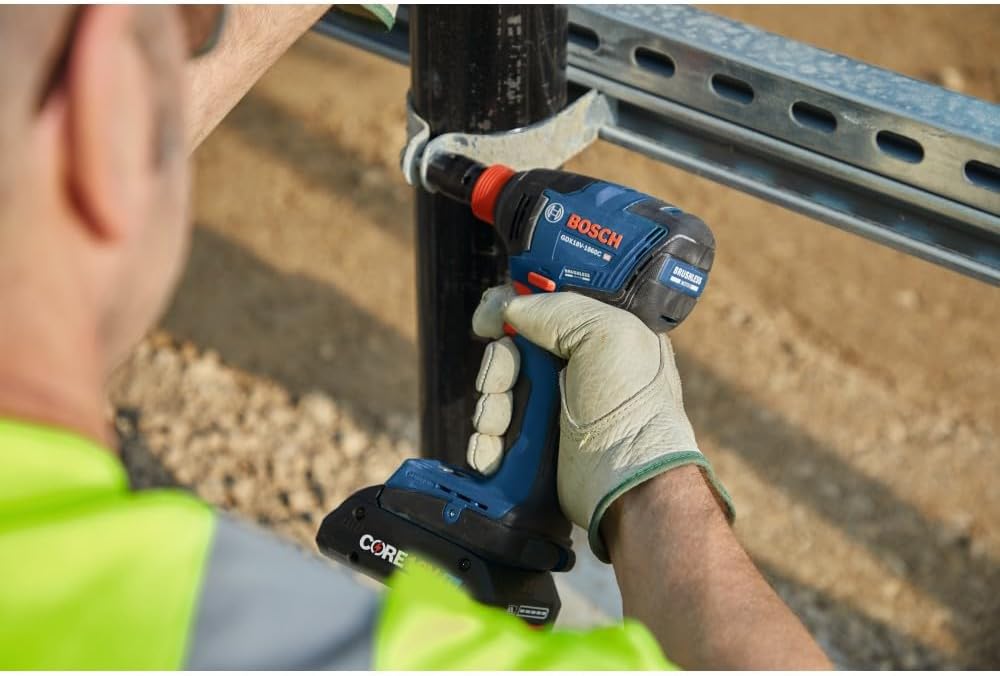 Bosch GXL18V-227B25 18V 2-Tool Combo Kit with Connected-Ready Two-In-One 1/4 In. Bit/Socket Impact Driver/Wrench, 1/2 In. Hammer Drill/Driver and (2) CORE18V® 4 Ah Advanced Power Batteries