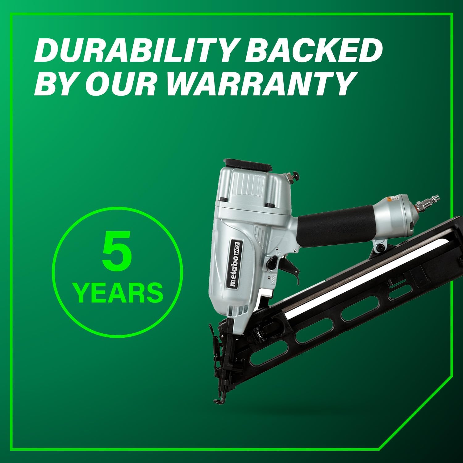 Metabo HPT Finish Nailer with Air Duster, Pro-Preferred Pneumatic Power Nailer for Crown Moldings, Base Moldings, and More, Selective Actuation, 15 Gauge Angled, 1-1/4″ to 2-1/2″ Finish Nails, NT65MA4
