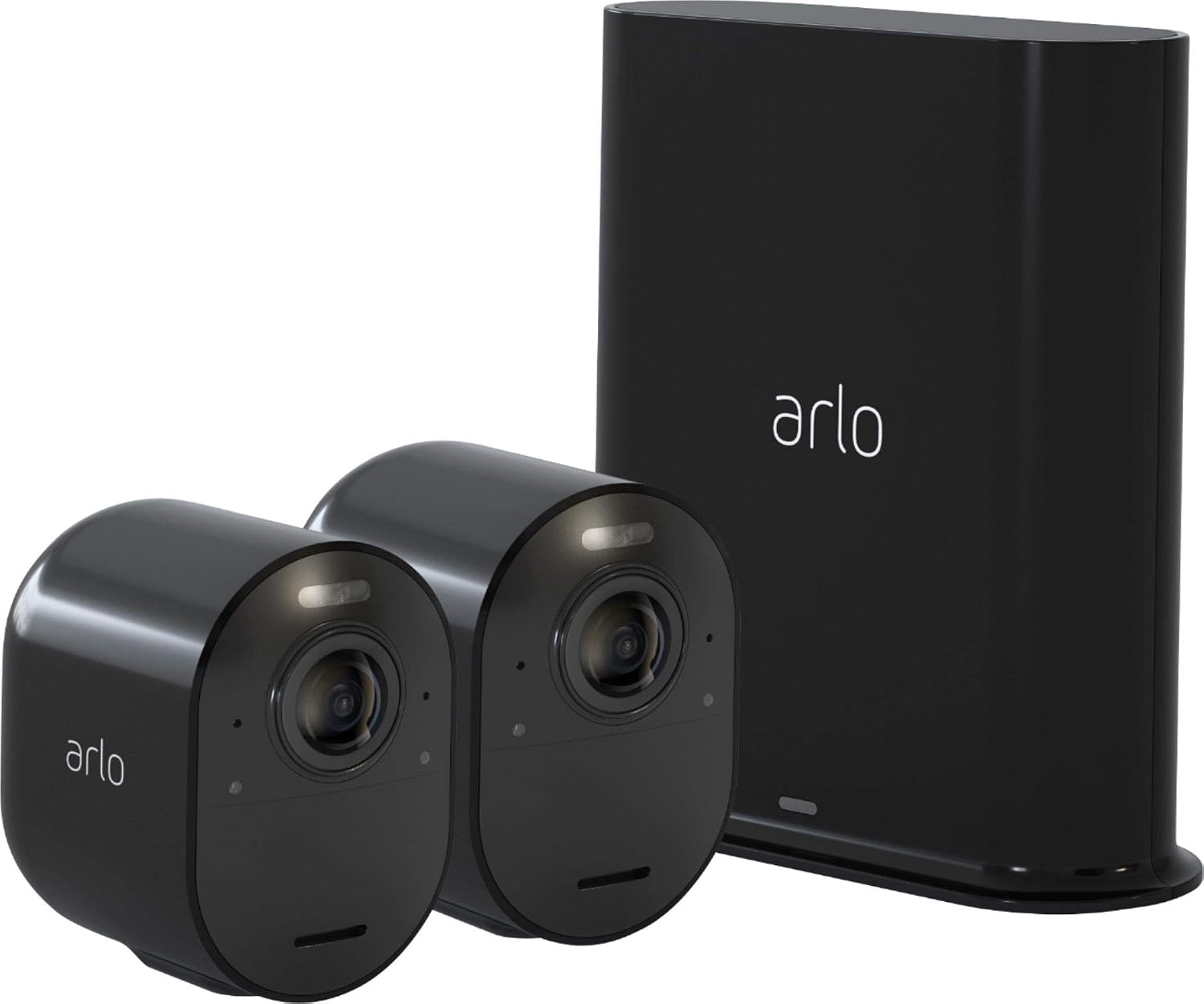 Arlo Ultra Security Camera 4K HDR (2nd Gen, 2020 Release) + SmartHub, Battery Power, Emergency Response, AI Event Captions, 1-Month Trial of Secure Plan, 180° Field of View, 2 Cam, Black