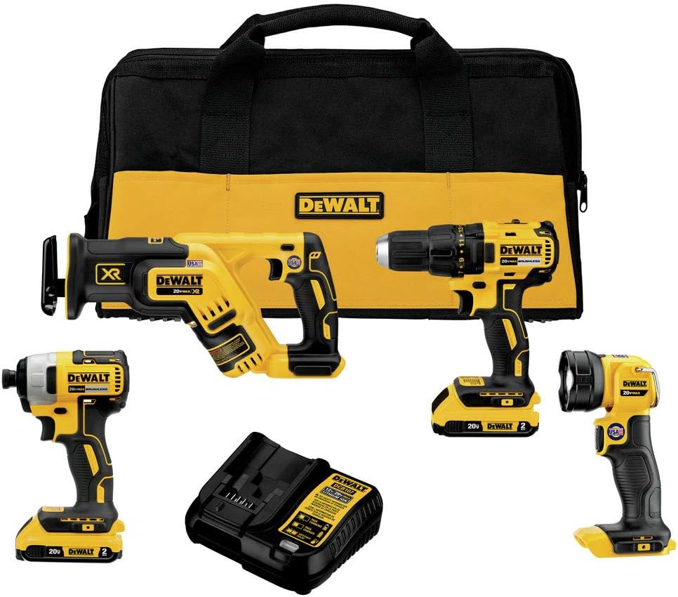 DEWALT 20V MAX Power Tools Combo Kit, Cordless, (2) Batteries, Charger & Bag (DCK476D2)