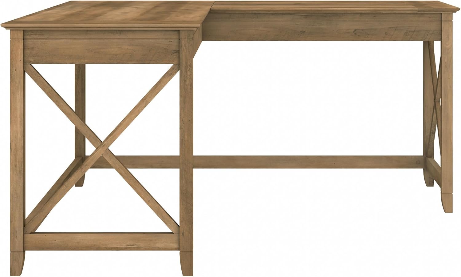 Bush Home Key West 60W Modern Farmhouse L Shaped Desk in Reclaimed Pine, 60-Inch Corner Computer Table for Home Office Workspace