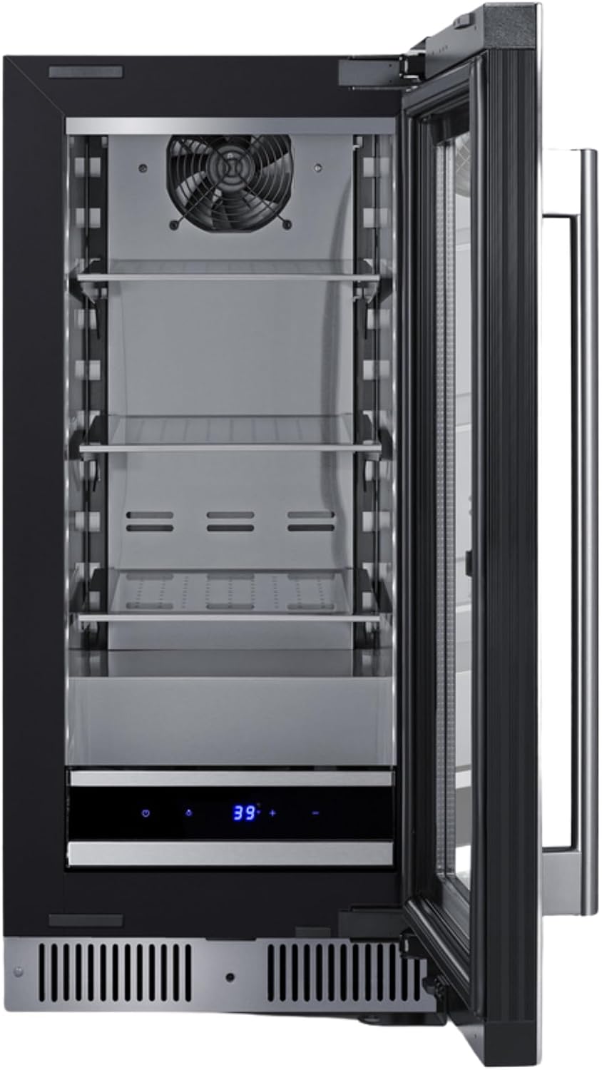 Summit 15' Built-In Beverage Center, Shallow 18' Depth Refrigerator, Commercially Approved, Stainless Steel - SDHG1533