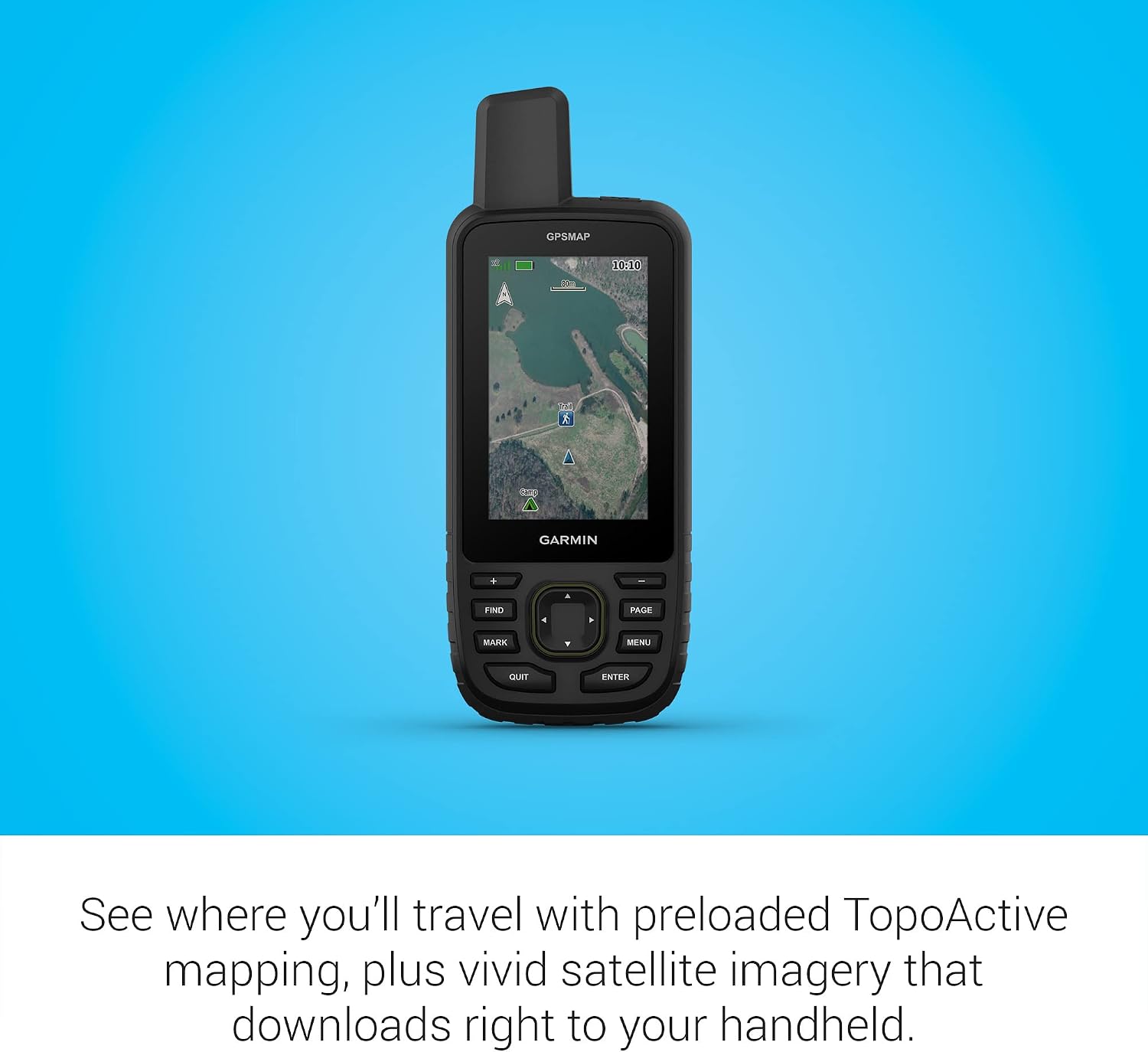 Garmin GPSMAP 67 Rugged GPS Handheld, Multi-Band GNSS, Topo Mapping, Satellite Imagery, Color Display