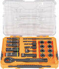 Klein Tools 65240 KNECT Impact Deep-Well Flip Socket and Low-Profile Pass Through Socket Set, SAE, 20-Piece, MODbox Case, 1/4-Inch and 3/8-Inch Drive