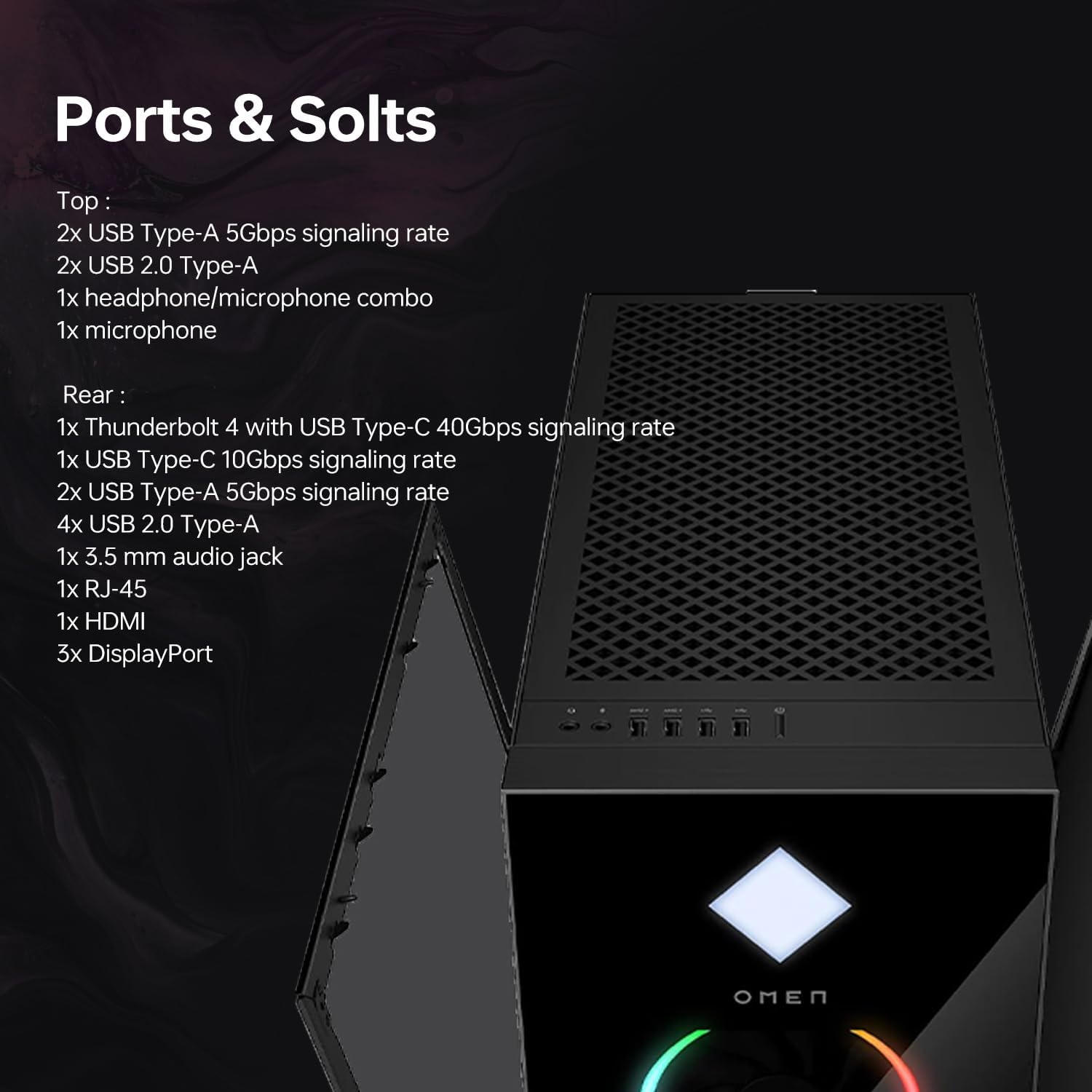 HP OMEN 45L GT22 RTX 5090 Gaming Desktop, Intel Ultra 9 285K, NVIDIA RTX 5090, 64GB DDR5 RAM, 2TB SSD, RGB Light Studio & Gaming Hub,Wi-Fi 6, W11H, Bundle with Lexar SL660 512GB Portable SSD