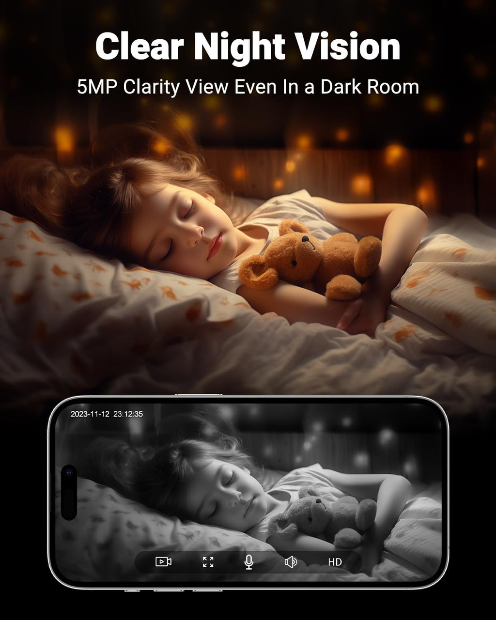MUBVIEW 5MP Indoor Security Camera, 5/2.4G WiFi Cameras for Home Security, Pet/Dog/Baby Camera with Phone app, Plug-in, 2-Way Audio, Night Vision, Motion Detection, Auto Tracking, 4-Pack