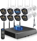 《Dual Antennas & 130°Wide Angle Lens》Wireless Security Camera System Outdoor, WiFi Cameras for Home Video Surveillance Systems