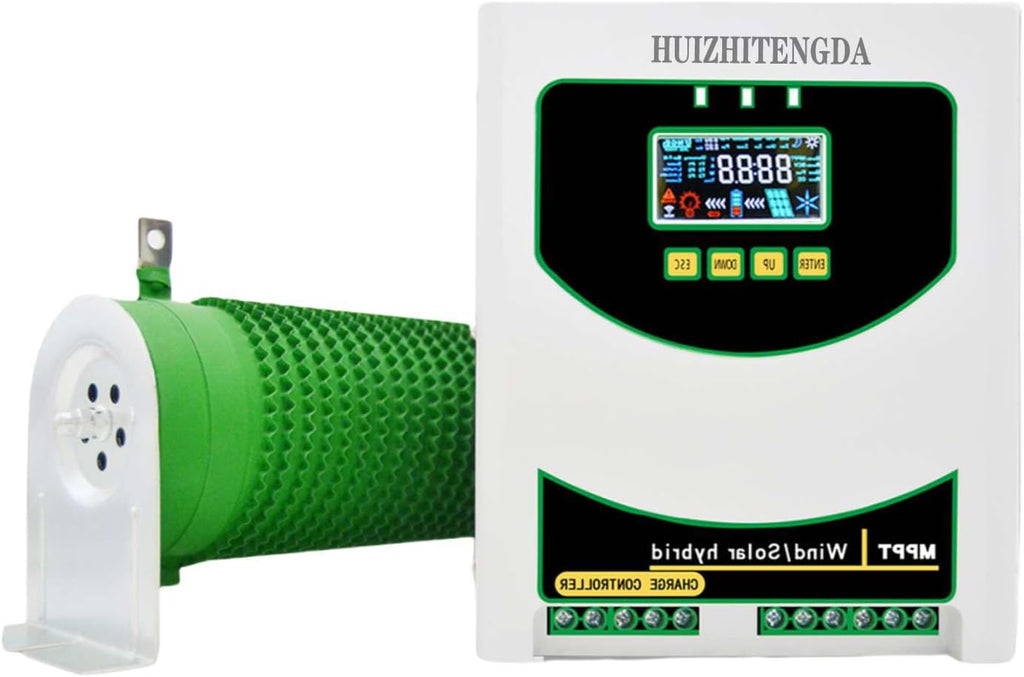 MPPT Charge Controller 3000W Solar & Wind Hybrid System, 12V 24V 48V Auto Regulator for Home Use Wind Turbine for Lithium Lead Battery