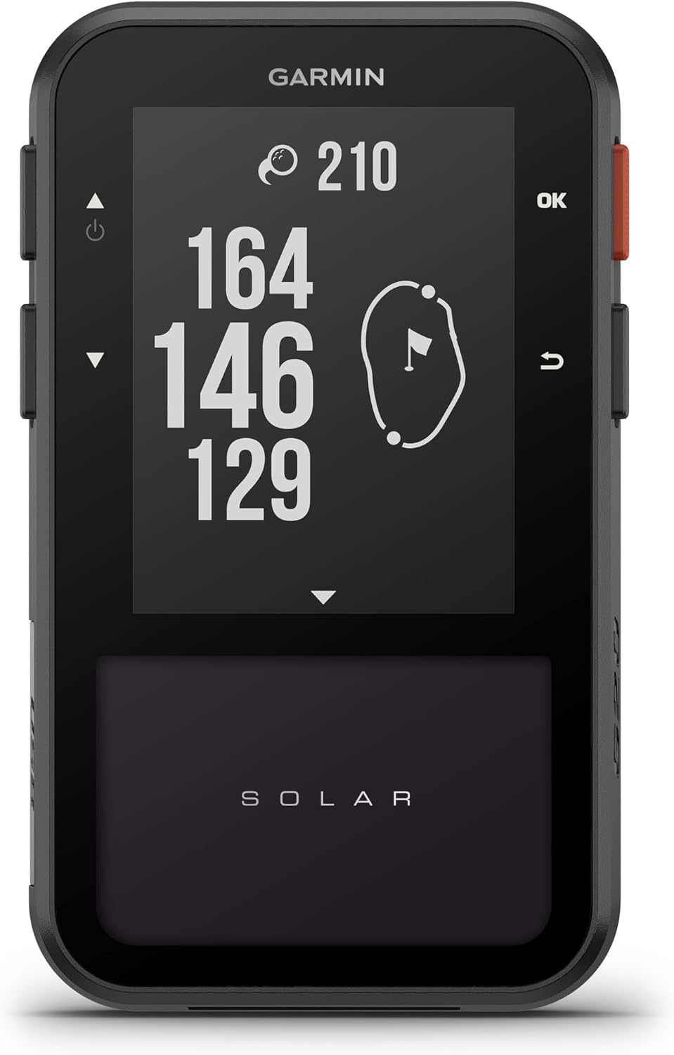 Garmin Approach® G20 Solar, GPS Golf Handheld with Solar Charging, Sunlight-Readable High Resolution Display, Built-in Magnet to Mount On Your Cart, Big Numbers for Easy Reading