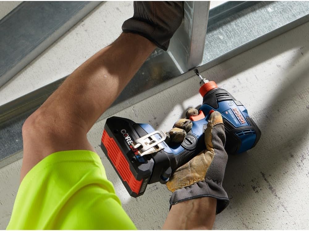 Bosch GXL18V-233B25 18V 2-Tool Combo Kit with 1/2 In. Hammer Drill/Driver, Two-In-One 1/4 In. and 1/2 In. Bit/Socket Impact Driver/Wrench and (2) CORE18V® 4 Ah Advanced Power Batteries