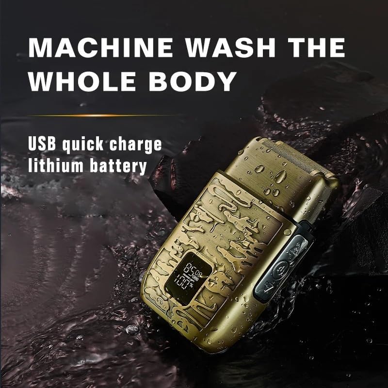 Electric Razors for Men, All Metal Digital Display Men's Electric Shaver Full Body Washing Household Electric Razor Hair Salon Bald Hair Clipper