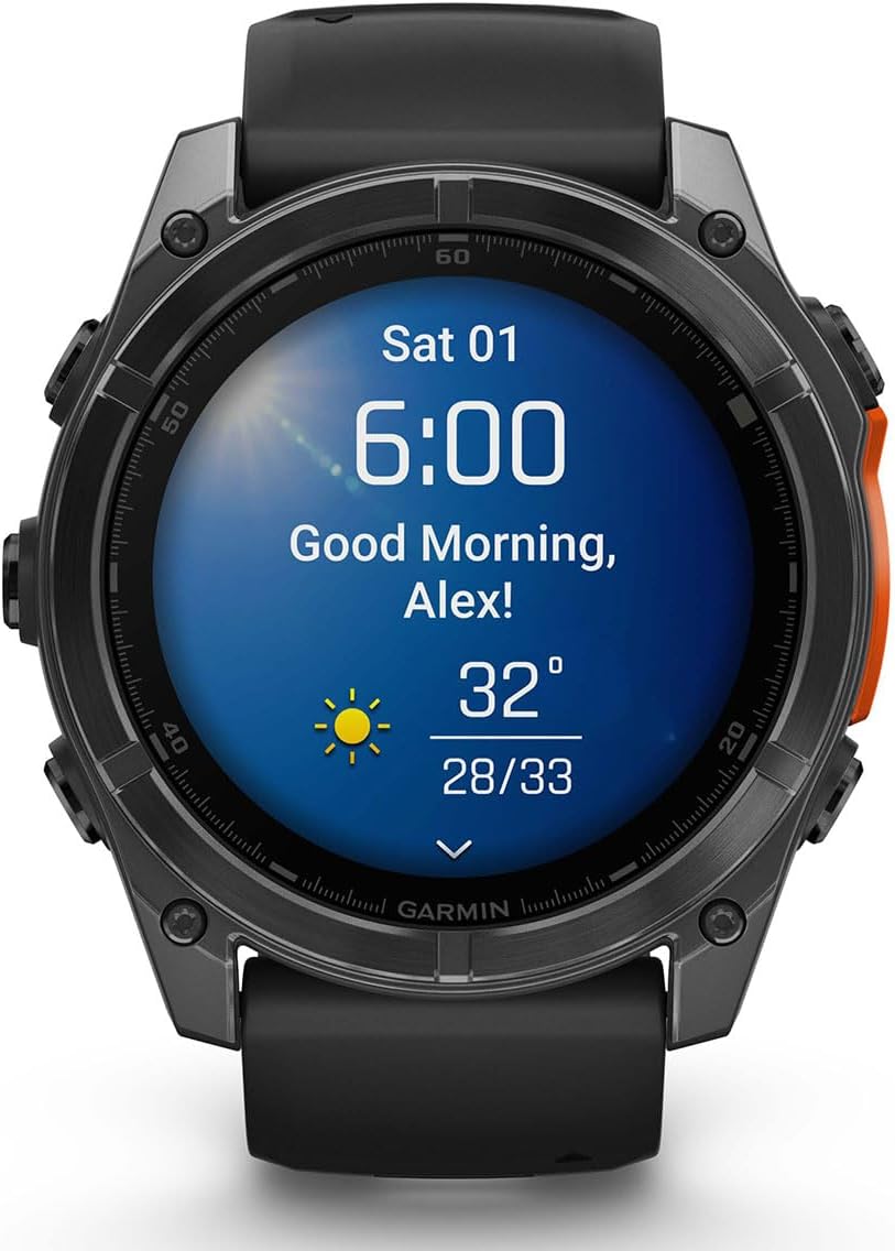 PlayBetter Garmin Fenix 8 AMOLED (51mm, Slate Gray/Black) Multisport GPS Smartwatch Bundle - 1.4' Touchscreen, Built-in LED Flashlight Wireless Running Earbuds