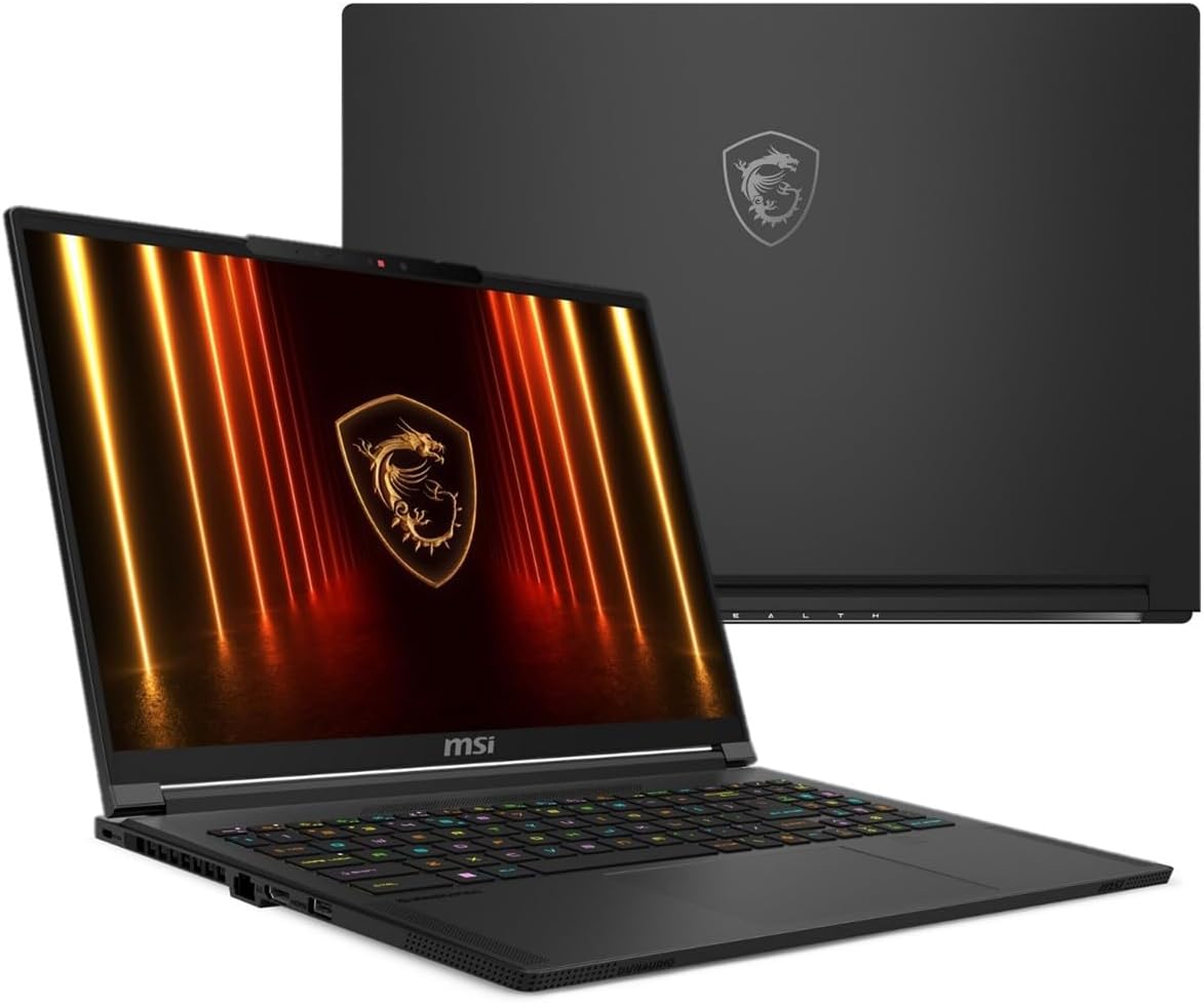 EXCaliberPC [2025] MSI Stealth A16 AI+ A3XWHG-079US (AMD Ryzen AI 9 HX 370, 32GB RAM, 2TB NVMe SSD, NVIDIA GeForce RTX 5070TI, 16' QHD+ OLED, Windows 11 Pro) Gaming Laptop